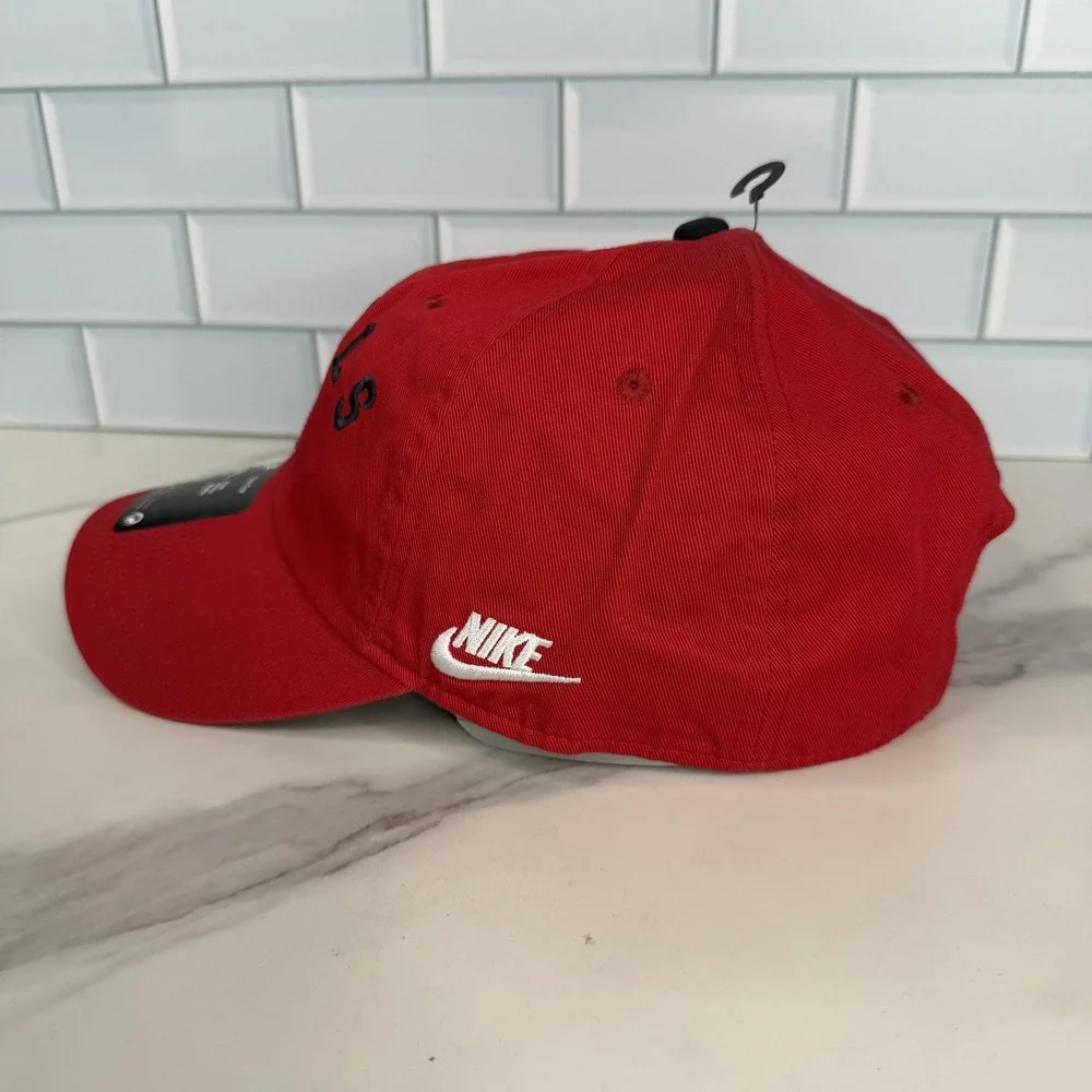 Los Angeles Angels Hat Cap Strap Back Mens M/L Red MLB Baseball Nike Club